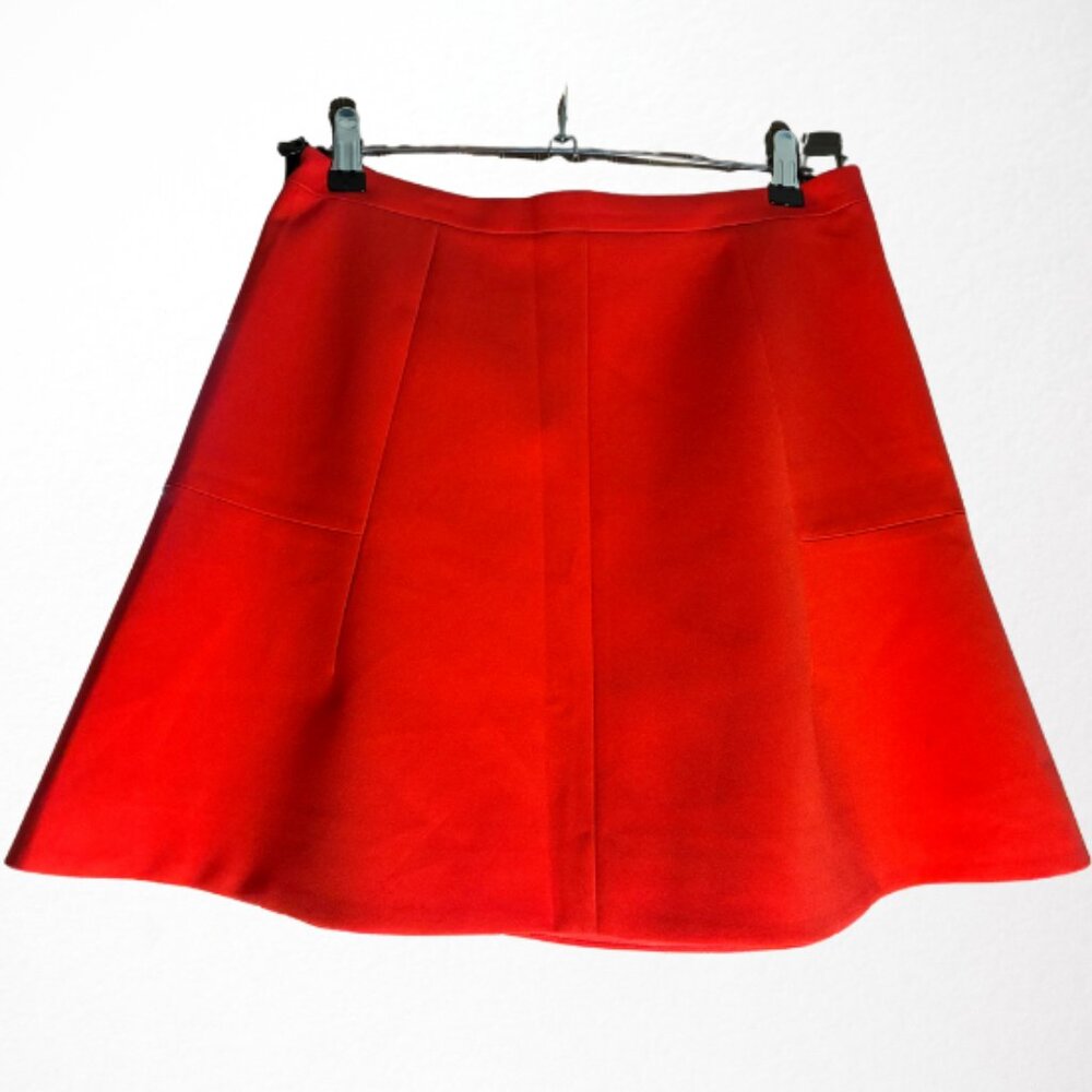 J crew Fluted Flare Skirt High Waist Orange Size 4